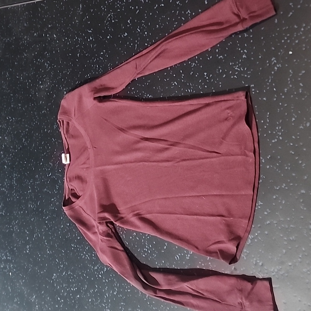 PINK waffle maroon long sleeve